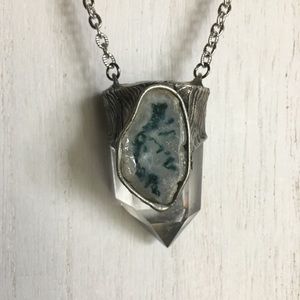 “The Dryad”’Quartz & Moss Opal necklace